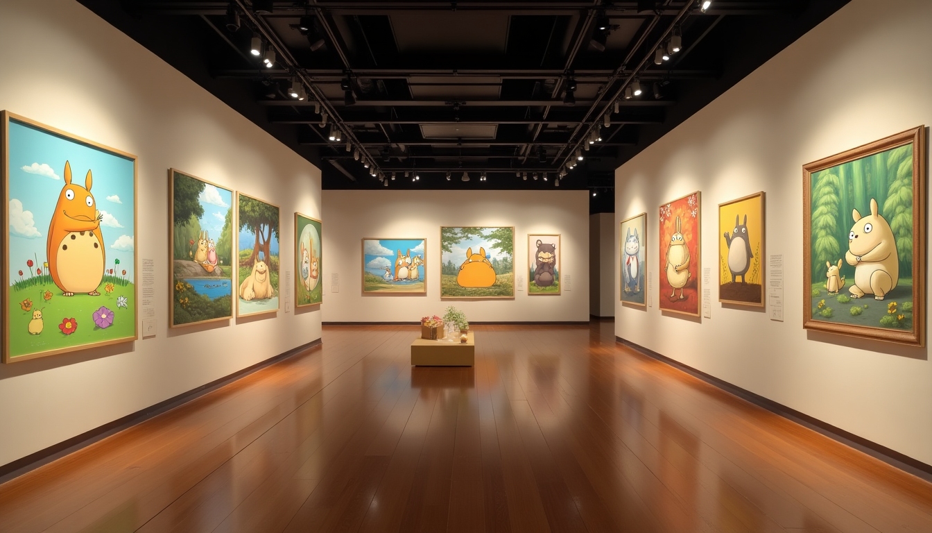 AIによって作成されたジブリ風アート作品のコレクション。ギャラリー形式で展示されている。